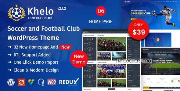 Khelo v2.7.2 – Soccer WordPress Theme