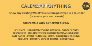 Calendar Anything v2.26 – Show any existing WordPress custom post type in a calendar