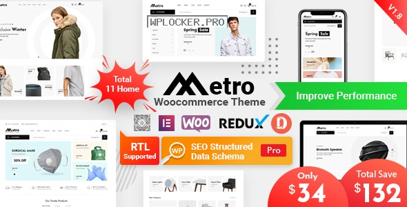 Metro v1.9.2 – Minimal WooCommerce WordPress Theme