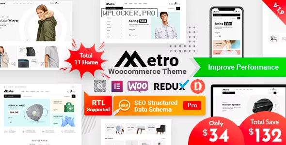 Metro v1.9.4 – Minimal WooCommerce WordPress Theme
