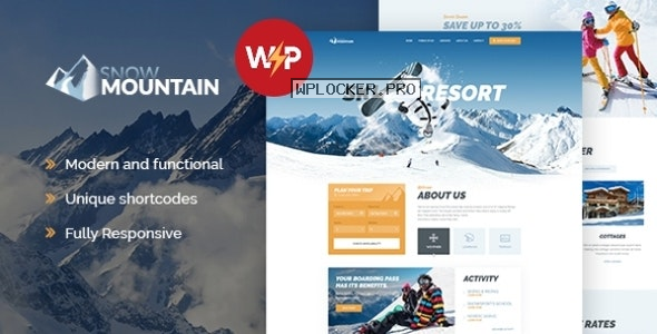 Snow Mountain v1.2.4 – Ski Resort & Snowboard School WordPress Theme