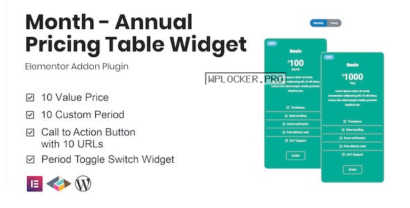 Month v1.2.2 – Annual Pricing Table Widget For Elementor