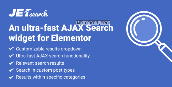 JetSearch v3.0.0 – AJAX Search widget for Elementor