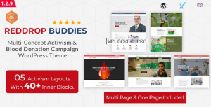 Reddrop Buddies v1.2.9 – Multi-Concept Activism & Blood Donation Campaign WordPress Theme