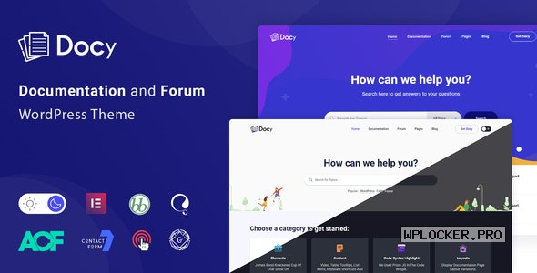 Docy v2.1.9 – Documentation and Knowledge base WordPress Theme with Helpdesk Forum NULLED