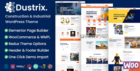 Dustrix v1.4.0 – Construction and Industry WordPress Theme