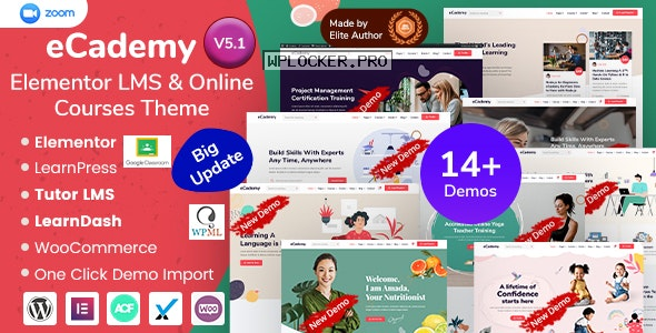 eCademy v5.1 – Elementor LMS & Online Courses Themenulled