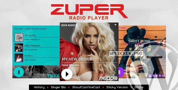 Zuper v3.4 – Shoutcast and Icecast Radio Player With History