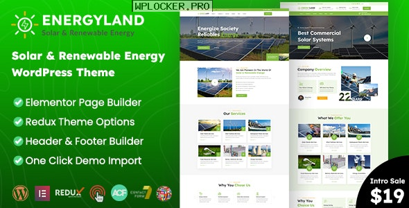 Energyland v1.0 – Solar & Renewable Energy WordPress Theme