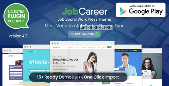 JobCareer v4.3 – Job Board Responsive WordPress Theme NULLEDnulled