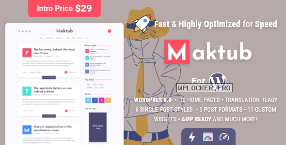 Maktub v1.2.0 – Minimal & Lightweight Blog for WordPress
