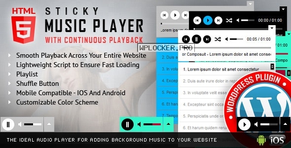 Sticky HTML5 Music Player v3.1.4 – WordPress Plugin