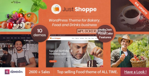 Justshoppe v12.1 – Elementor Cake Bakery WordPress Theme