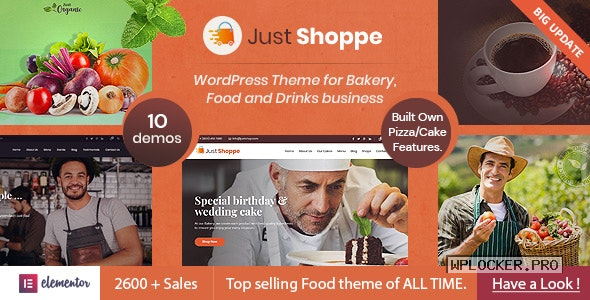 Justshoppe v12.2 – Elementor Cake Bakery WordPress Theme