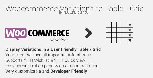 Woocommerce Variations to Table – Grid v1.5.1