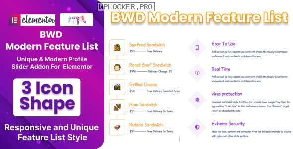 BWD Modern Feature List Addon For Elementor v1.0