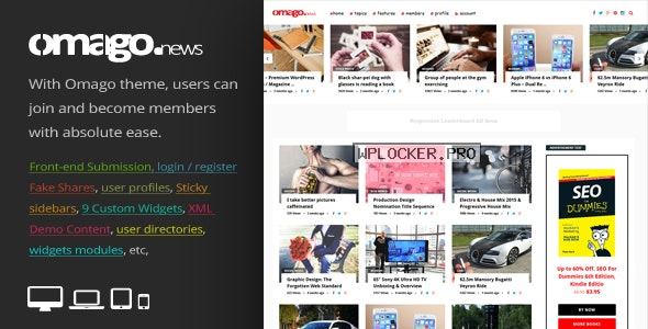 Omago News v3.0 – User Profile Membership & Content Sharing Theme