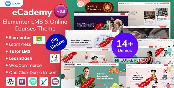 eCademy v6.3 – Elementor LMS & Online Courses Themenulled