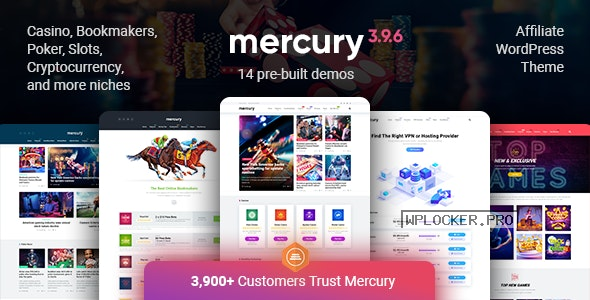 Mercury v3.9.6 – Gambling & Casino Affiliate WordPress Theme. News & Reviews