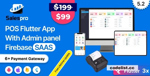 SalesPro Saas v5.2 – Flutter POS Inventory Full App+Admin panel With Firebase