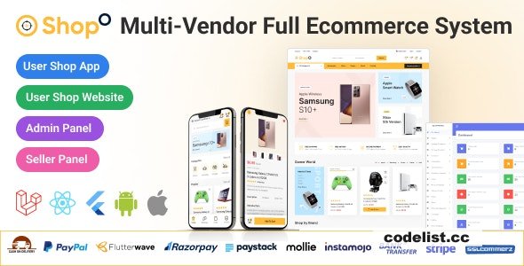 Shopo eCommerce v3.9.2 – Multivendor eCommerce Flutter App with Admin Panel & Website