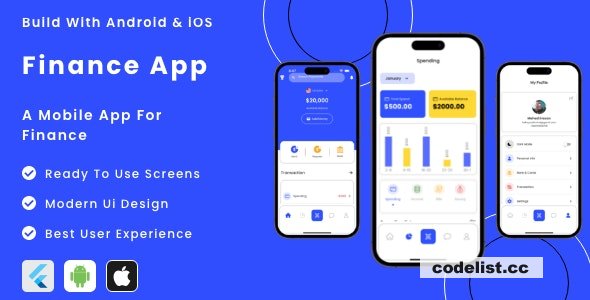 Finance App v1.0 – Flutter Mobile App Template