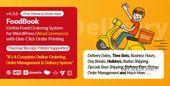 FoodBook v4.3.6 – Online Food Ordering System for WordPress with One-Click Order Printing nulled
