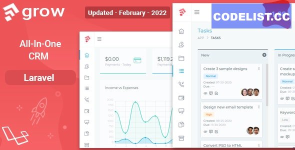 Grow CRM v2.5 – Laravel Project Management – nulled