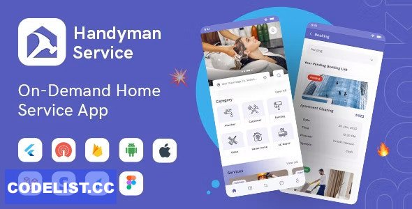 Handyman Service v11.0.0 – Flutter On-Demand Home Services App with Complete Solution