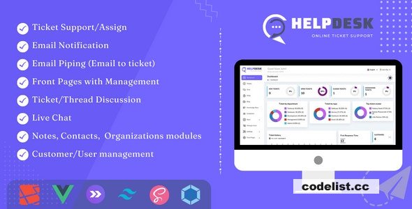 HelpDesk v3.69 – Online Ticketing System with Website – ticket support and management – nulled