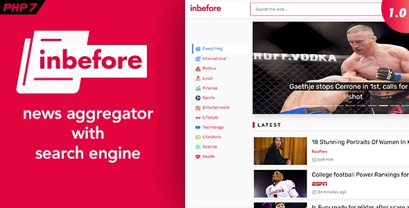 InBefore v1.0.6 – News Aggregator with Search Engine – nulled