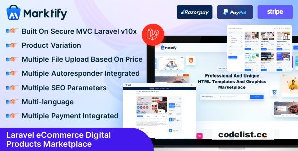Marktify v1.0 – Laravel eCommerce Digital Product Marketplace