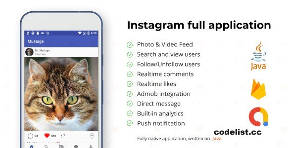 Mustage v3.18 – Instagram Android Full Application + Firebase Web (Photo&Video)