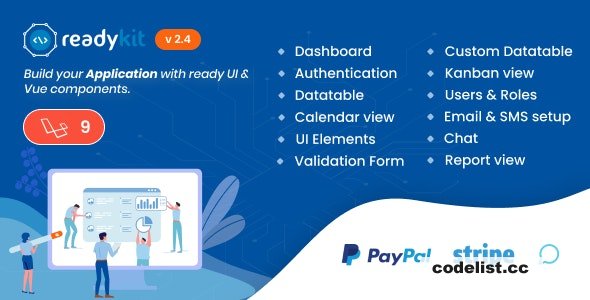 ReadyKit v2.9.0 – Admin & User Dashboard Templates (with functionality) for Laravel + Vue App Development