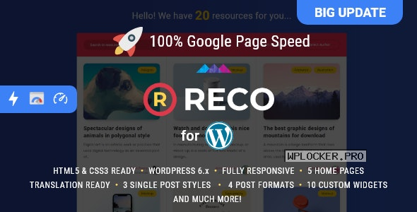 Reco v5.0.0 – Minimal Theme for Freebiesnulled