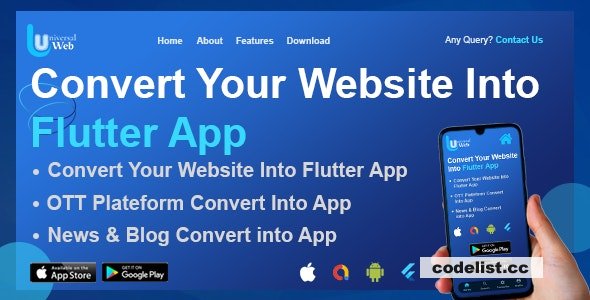 UniversalWeb – Convert Website to a Flutter App – 8 April 2023