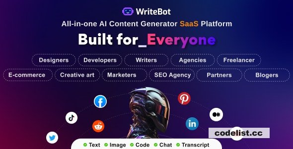 WriteBot v3.7.0 – AI Content Generator SaaS Platform