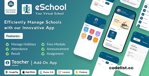 eSchool v2.0.2 – Virtual School Management System Flutter App with Laravel Admin Panel – nulled
