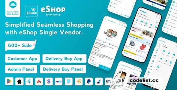 eShop v4.1.0 – eCommerce Single Vendor App – Shopping eCommerce App with Flutter – nulled