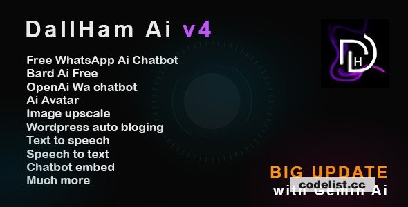 DallHam v3.9 – Gemini Ai, WhatsApp Chatbot, Avatar Maker SAAS System