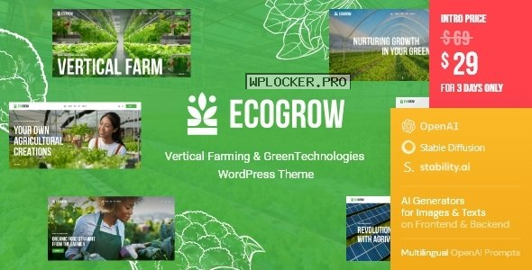 EcoGrow v1.0 – Vertical Farming & Green Technologies WordPress Theme + AI