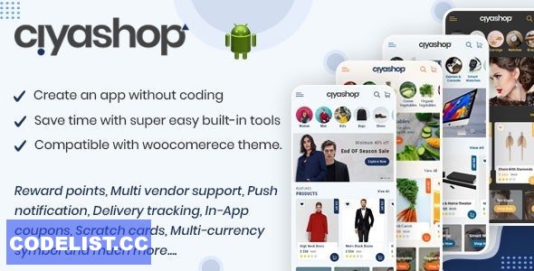 CiyaShop v5.14 – Native Android Application based on WooCommerce