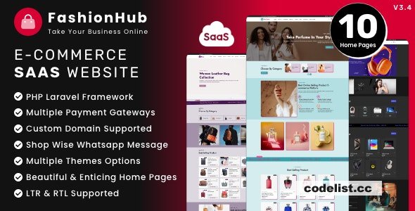 FashionHub SaaS v3.4 – eCommerce Website Builder For Seamless Online Business – nulled