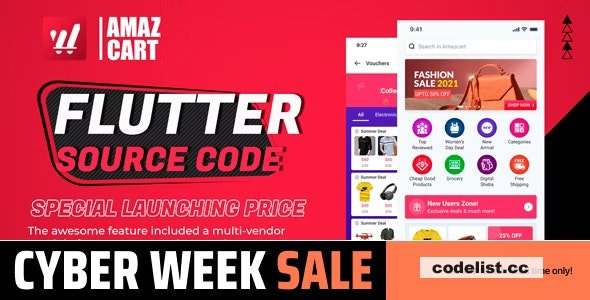 Flutter AmazCart v3.0 – Ecommerce Flutter Source code for Android and iOS