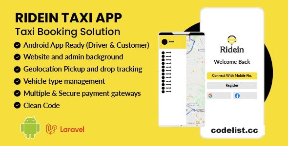 RideIn Taxi App v2.6 – Android Taxi Booking App With Admin Panel