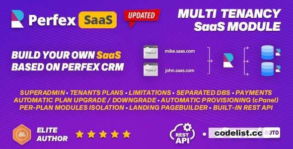 SaaS module for Perfex CRM v1.0.8 – Multi Tenancy Support