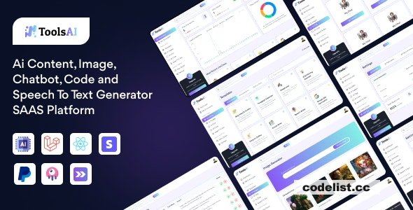 ToolsAi v1.5 – Ai Content, Image, Chatbot, Code and Speech To Text Generator SAAS Platform
