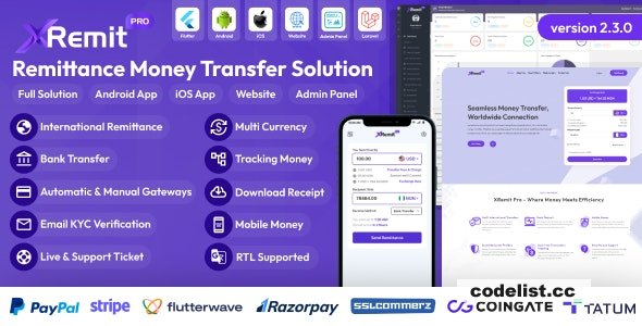 XRemit Pro v2.3.0 – Remittance Money Transfer Full Solution