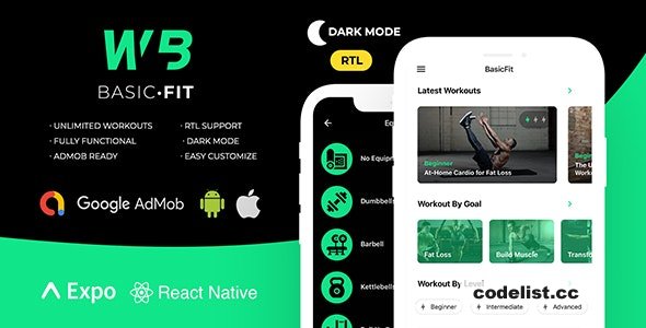 FitBasic v3.0 – Complete React Native Fitness App + Multi-Language + RTL Support
