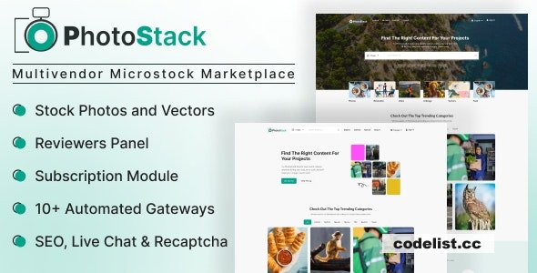 PhotoStack v1.0 – Multivendor Microstock Marketplace